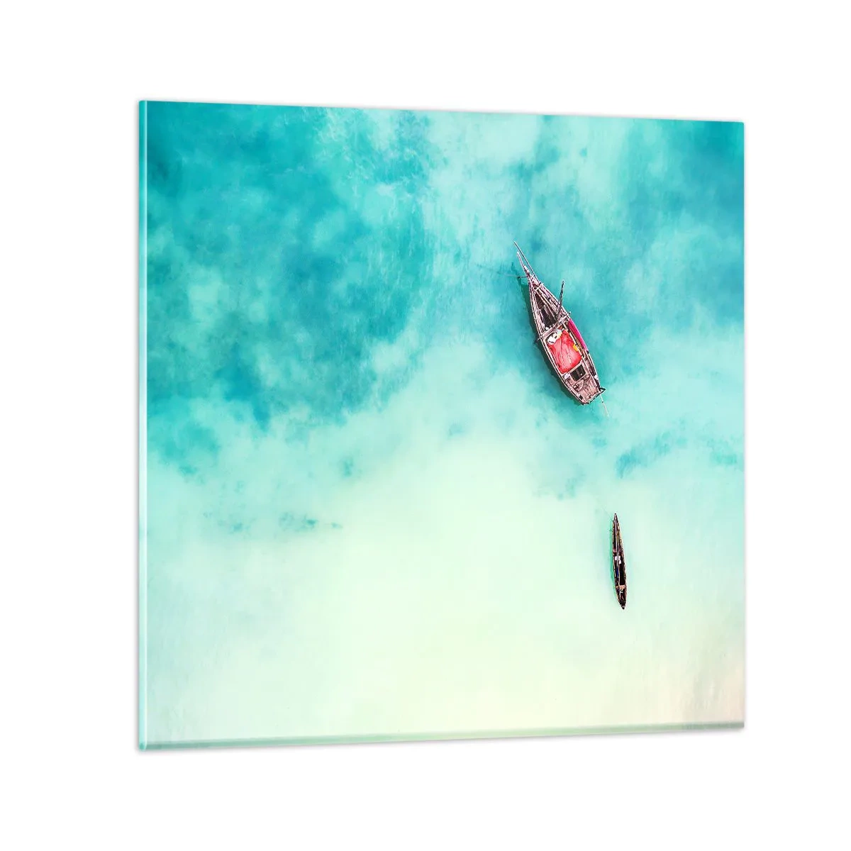 Glasbild - Bild auf glas - Denn an den Stränden von Sansibar, wenn der Wasserüberschuss ... - 70x70 cm