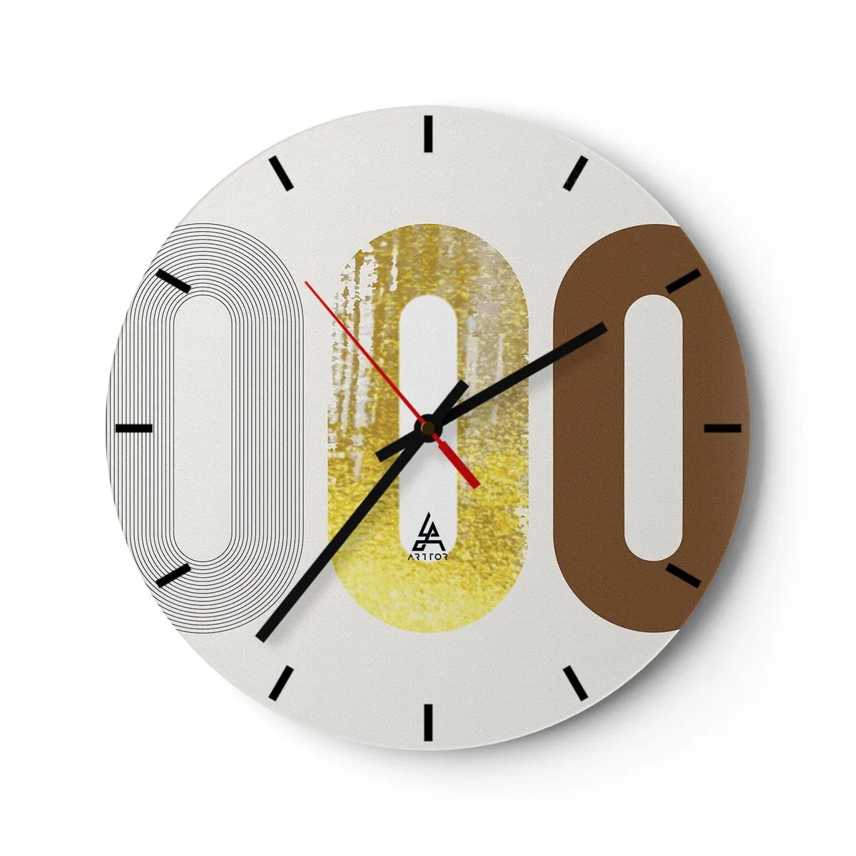 Wanduhr - Glasuhr - Eine abstrakte Komposition aus geometrischen Formen und Texturen - 30x30cm - Oooh! - Moderne Wanddekoration für Wohnzimmer, Küche und Schlafzimmer ARTTOR