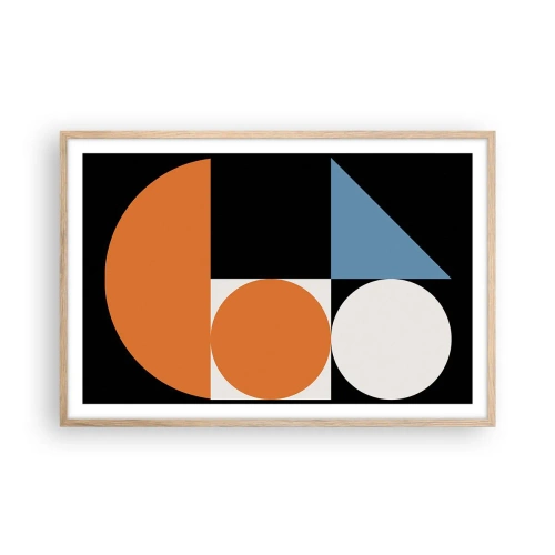 Poster in einem Rahmen aus heller Eiche - Bebilderte Anordnung - 91x61 cm