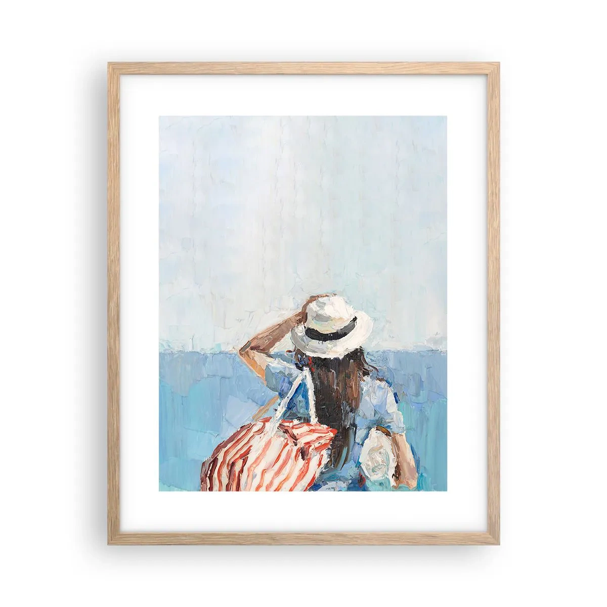 Poster in einem Rahmen aus heller Eiche - Willkommen in den Sommerferien - 40x50 cm