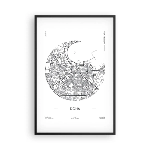 Poster in einem schwarzem Rahmen - Anatomie von Doha - 61x91 cm