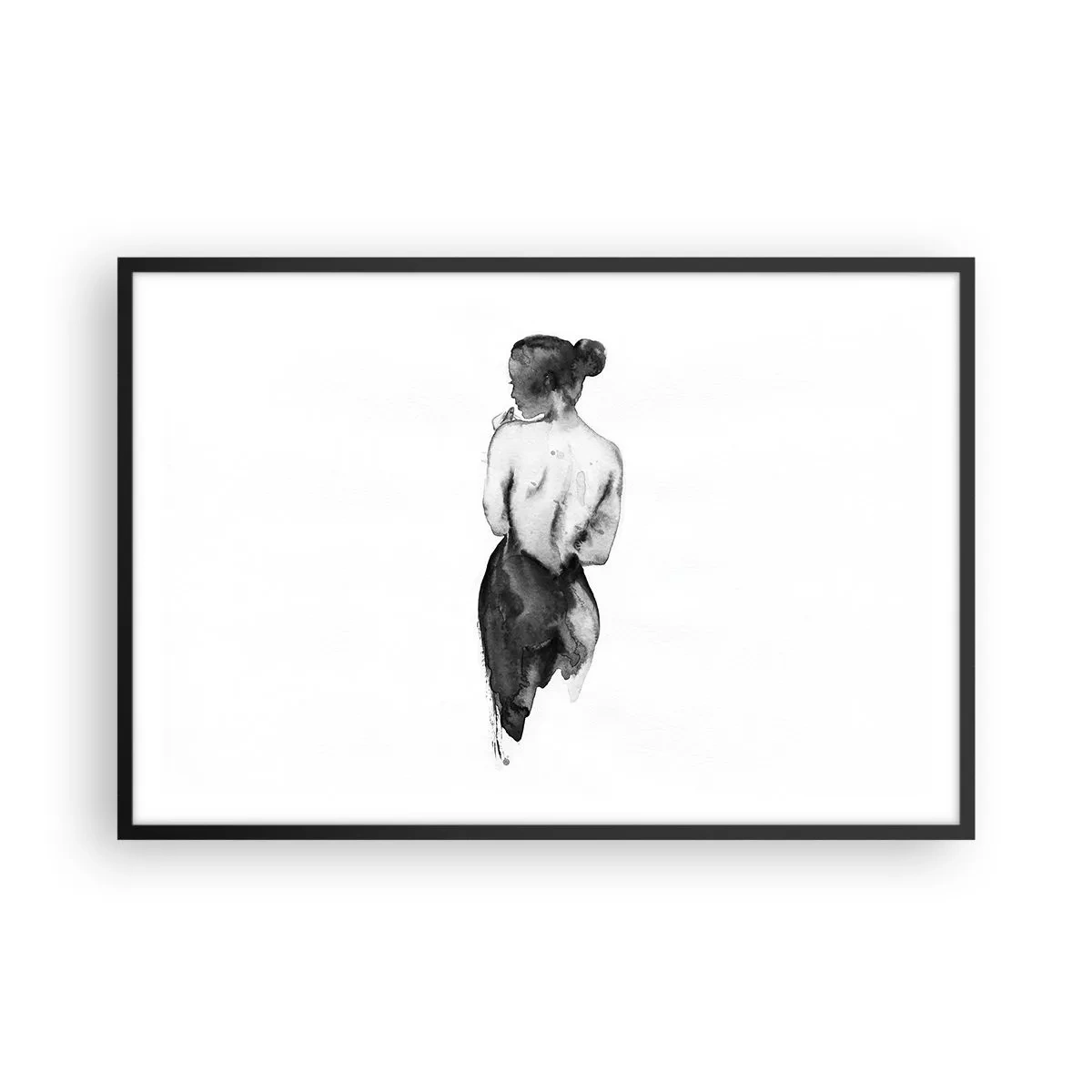 Poster in einem schwarzem Rahmen - Bei ihr verschwindet die Welt - 91x61 cm