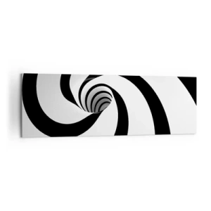 Bild auf Leinwand - Leinwandbild - Abstrakte schwarz-weiße Spirale mit Wirbeleffekt - 160x50cm - Dem Wirbel nachgeben? - Moderne Wanddekoration für Wohnzimmer und Schlafzimmer ARTTOR