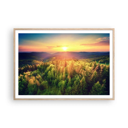Poster in einem Rahmen aus heller Eiche - Scheitelpunkte und Spitzen - 100x70 cm
