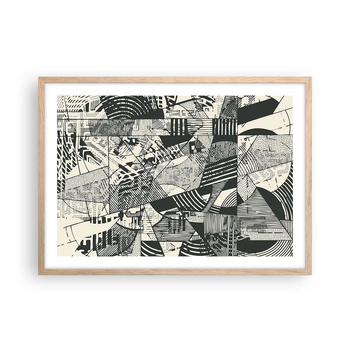 Poster in einem Rahmen aus heller Eiche - Die Dynamik der Gegenwart - 70x50 cm