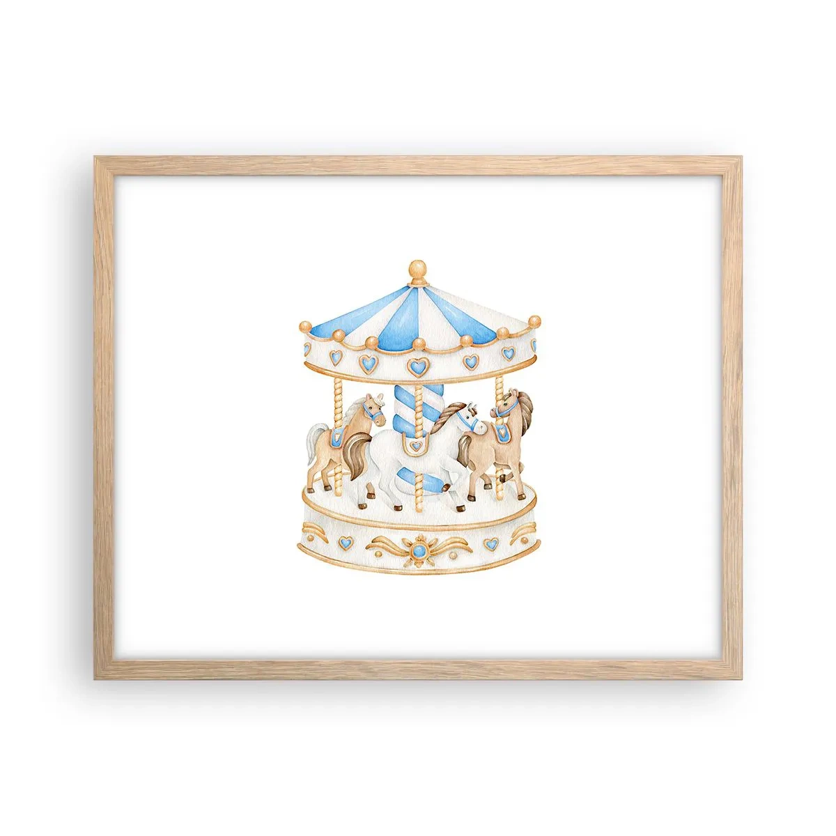 Poster in einem Rahmen aus heller Eiche - Süße Kindheit - 50x40 cm