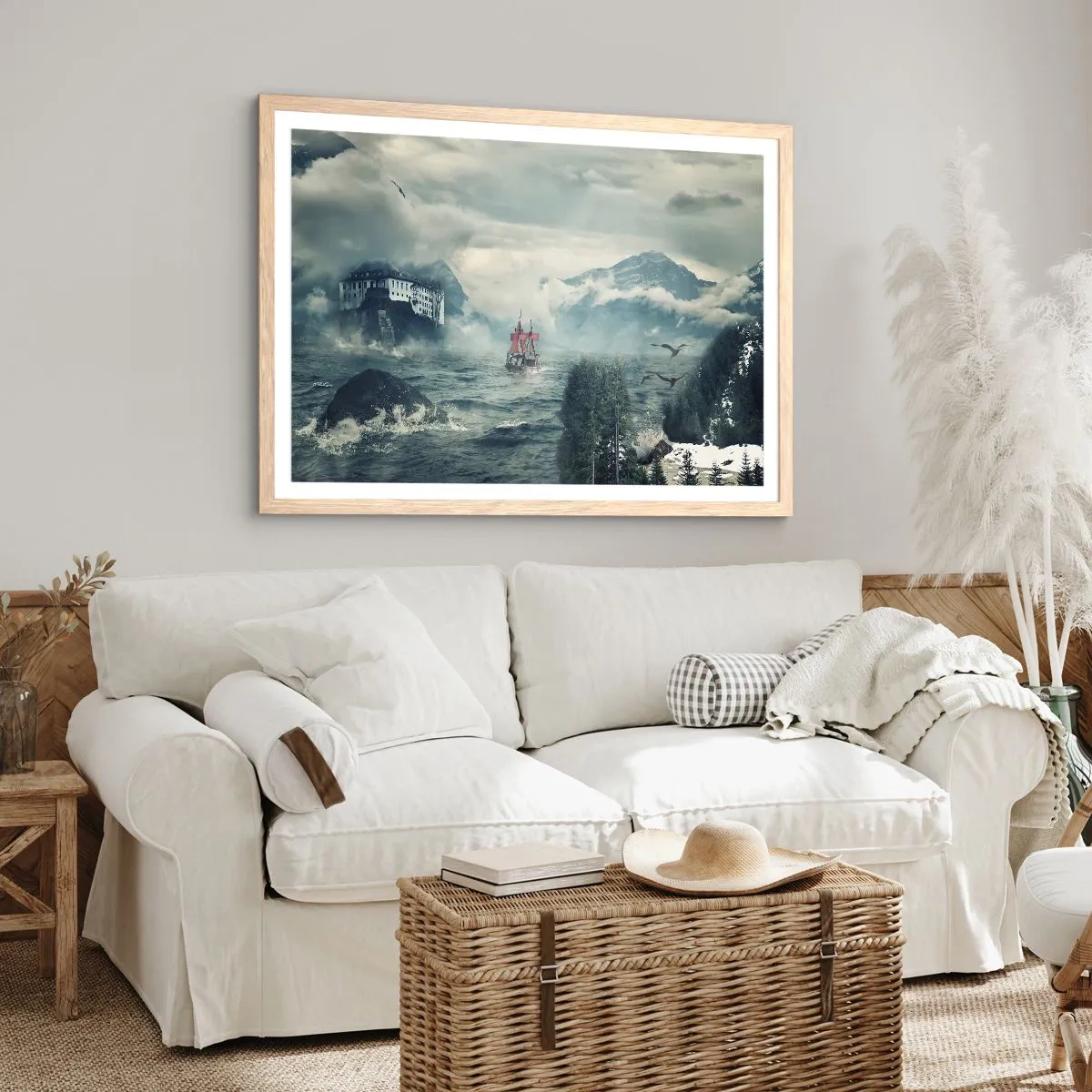 Poster in einem Rahmen aus heller Eiche - In magischen Gewässern - 100x70 cm