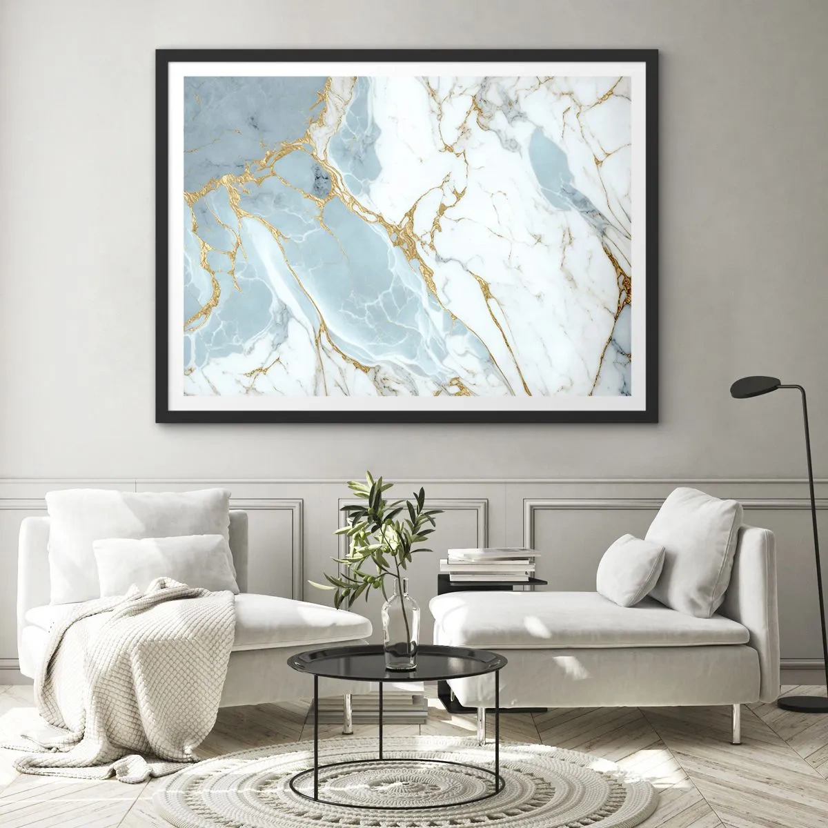 Poster in einem schwarzem Rahmen - Reichtum des Steins - 91x61 cm