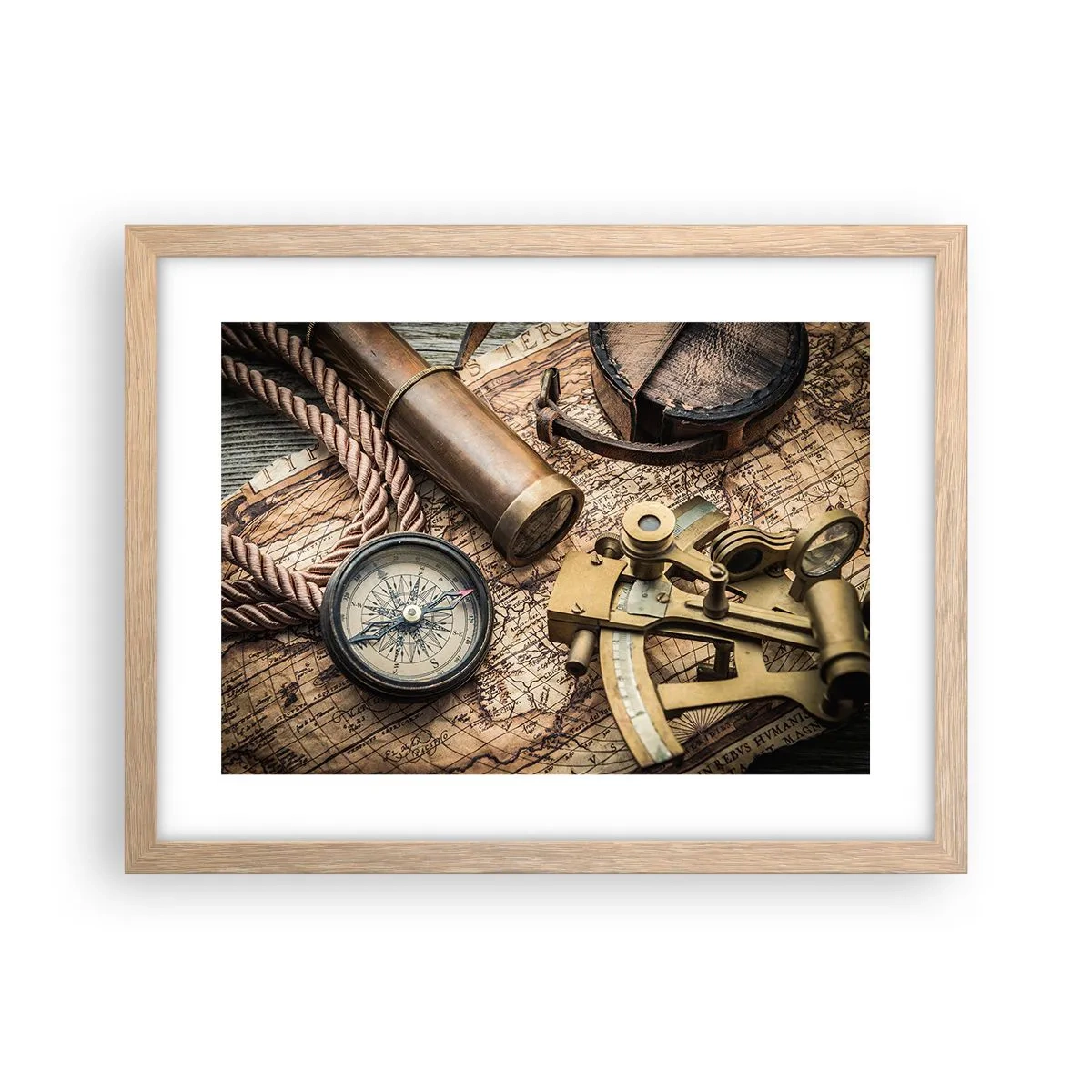 Poster in einem Rahmen aus heller Eiche - Setze Sie einen Kurs - 40x30 cm