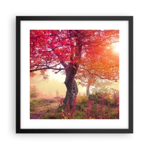 Poster in einem schwarzem Rahmen - Blühende Raserei - 40x40 cm