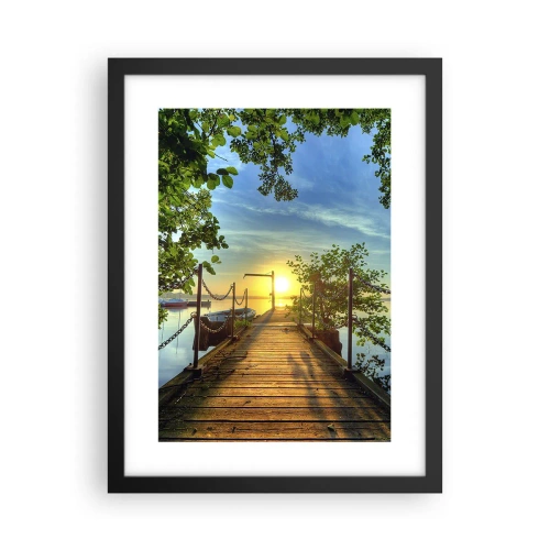 Poster in einem schwarzem Rahmen - Westen auf dem Wasser - 30x40 cm