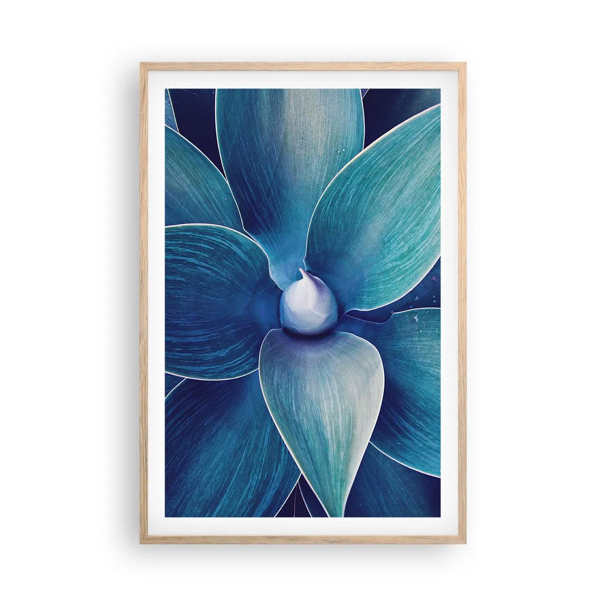 Poster in einem Rahmen aus heller Eiche - Bläulich vom Himmel - 61x91 cm