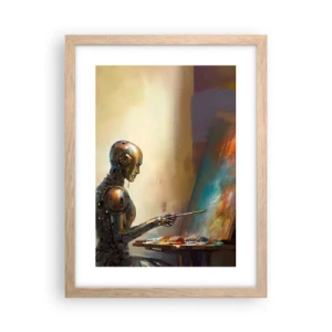 Poster in einem Rahmen aus heller Eiche - Die Kunst der Zukunft - 30x40 cm