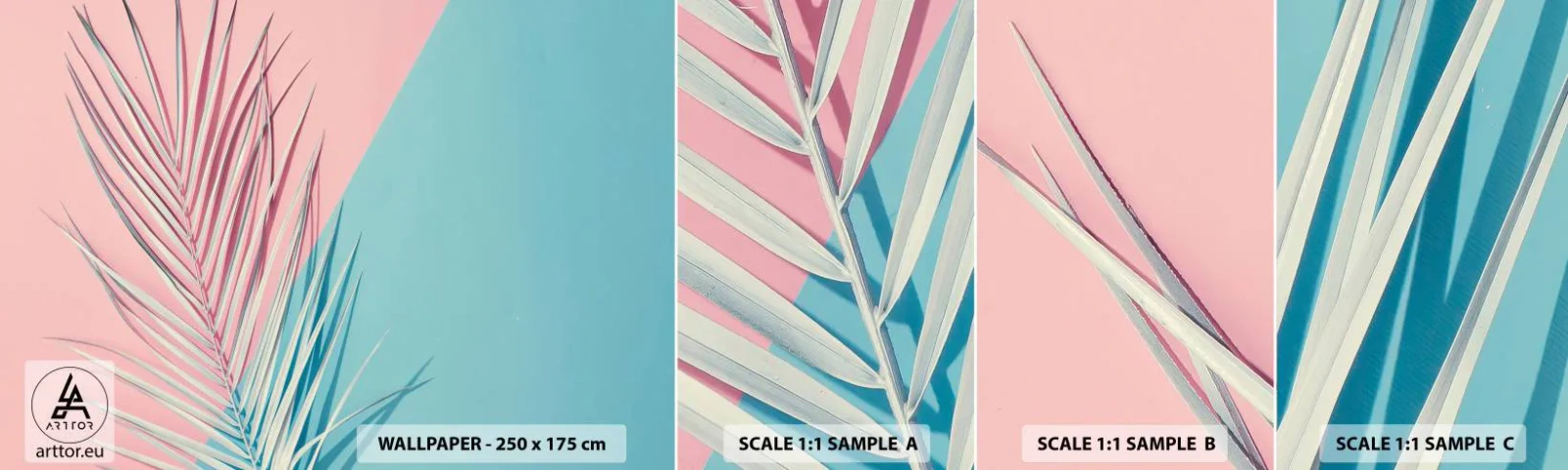 Fototapeten Muster Selbstklebend Deluxe Sticker - Tropischer Eindruck - Palmblatt, Abstraktion, Grafik - 100x30 cm