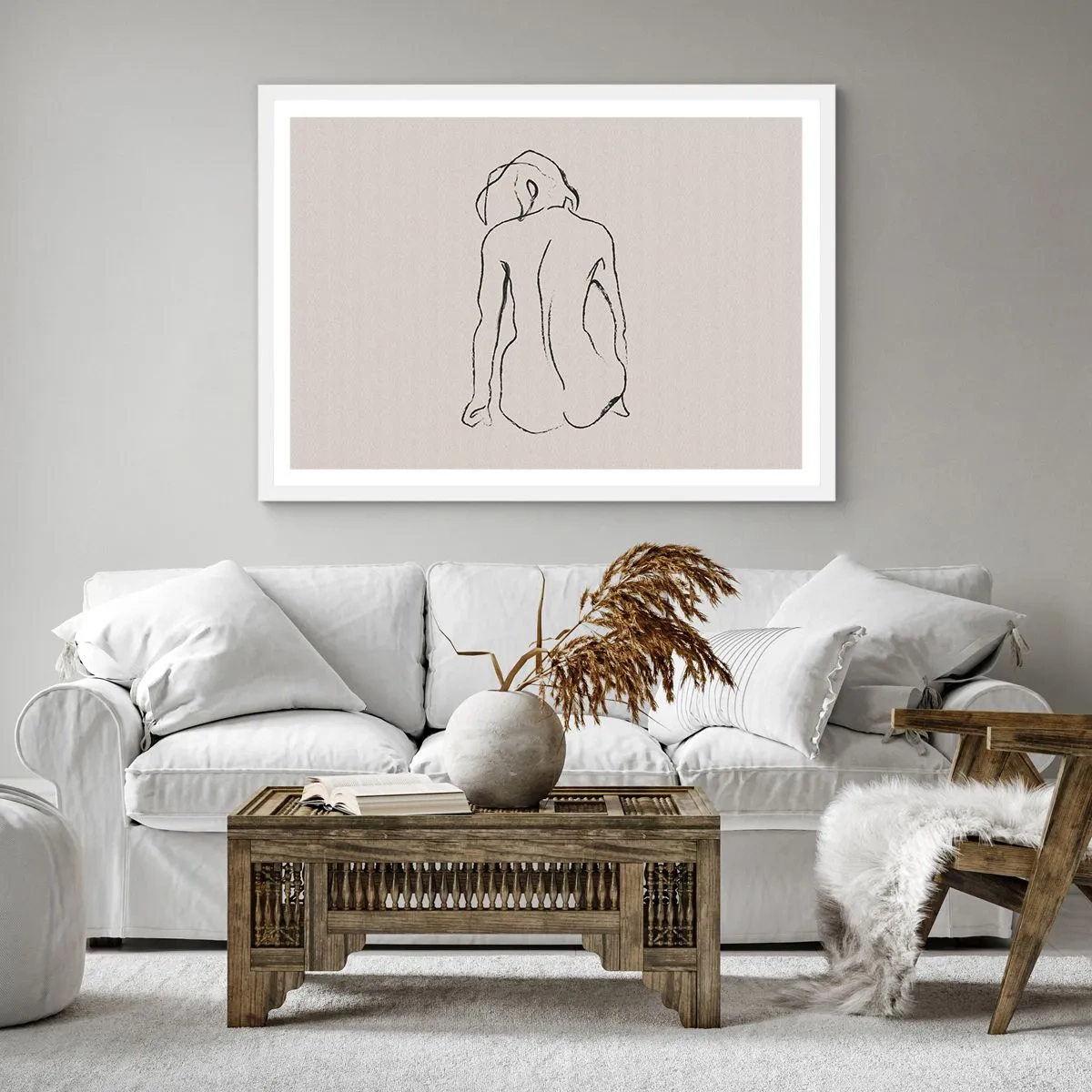 Poster in einem weißen Rahmen - Mädchenakt - 30x30 cm