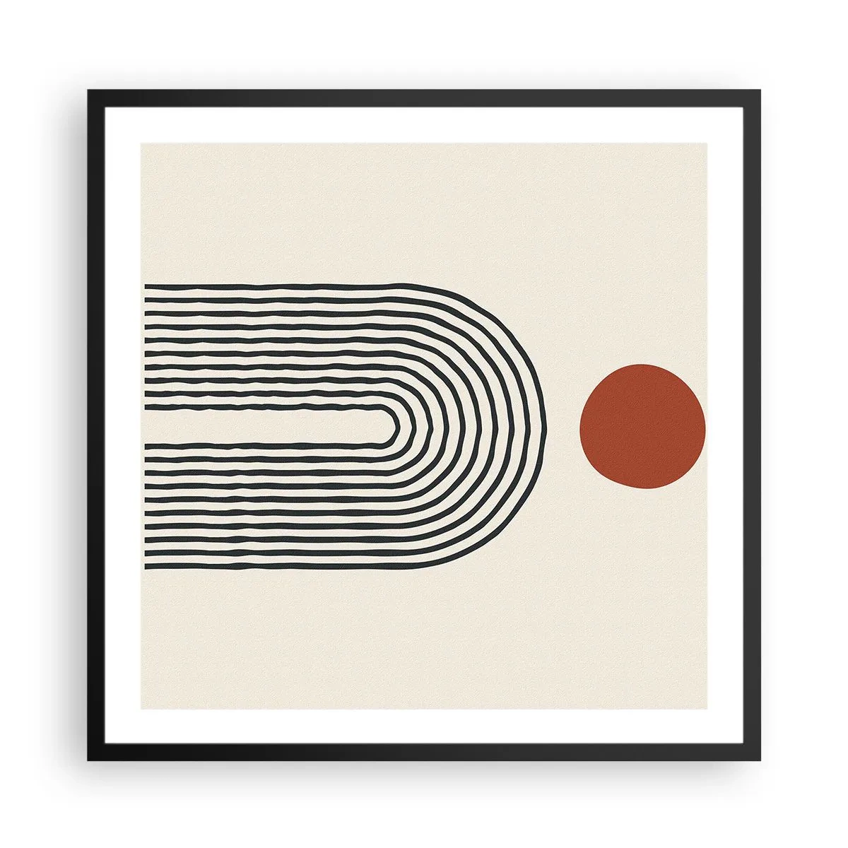 Poster in einem schwarzem Rahmen - Magnetismus von Formen und Farben - 60x60 cm