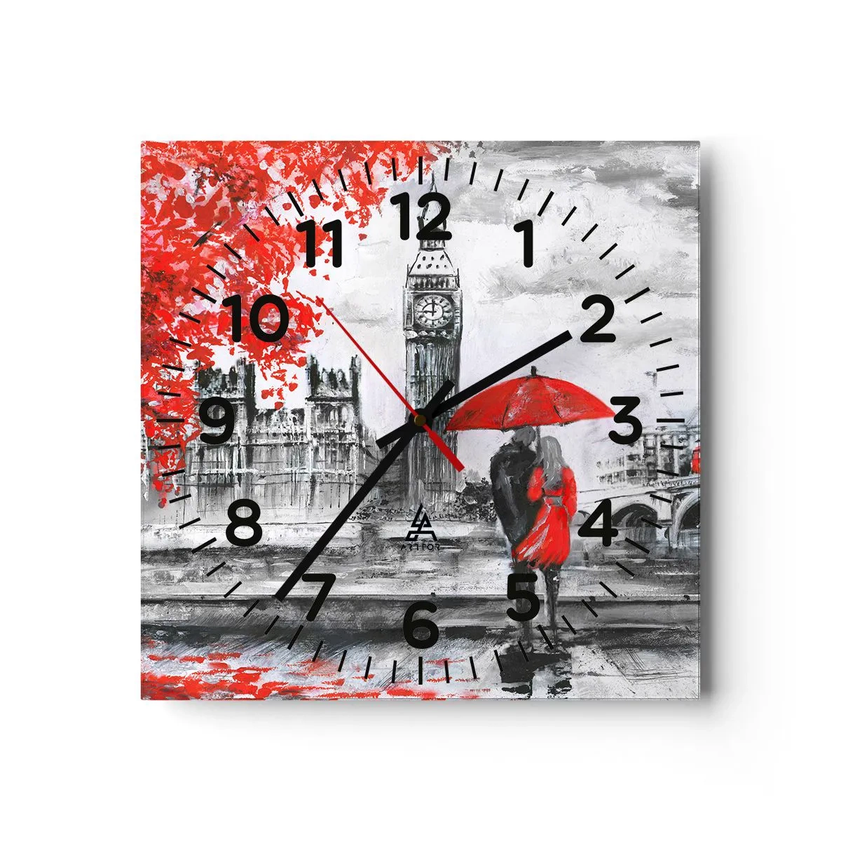 Wanduhr - Glasuhr - Verliebt in London - 30x30 cm