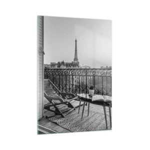 Glasbild - Bild auf glas - Ein Pariser Nachmittag - 50x70cm - Pariser Nachmittag - Moderne Wanddekoration für Wohnzimmer und Schlafzimmer ARTTOR