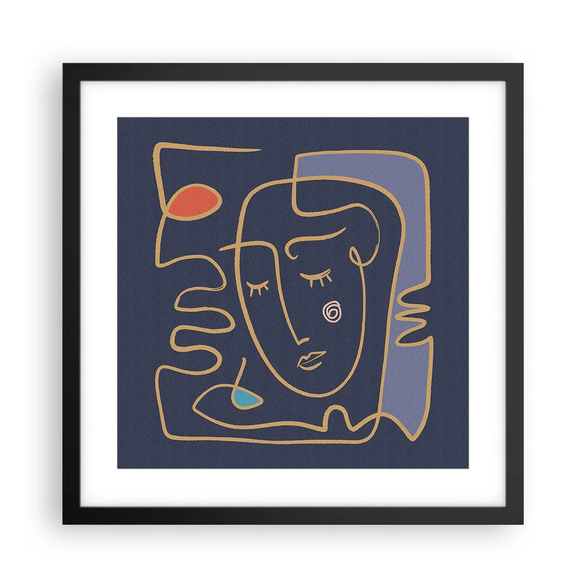 Poster in einem schwarzem Rahmen - In Gedanken - 40x40 cm