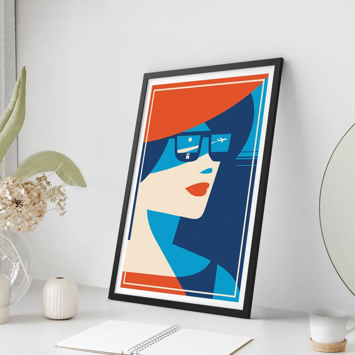 Poster in einem schwarzem Rahmen - Urlaubsreise - 50x70cm - Urlaubsreise - Moderne Wanddekoration für Wohnzimmer und Schlafzimmer ARTTOR