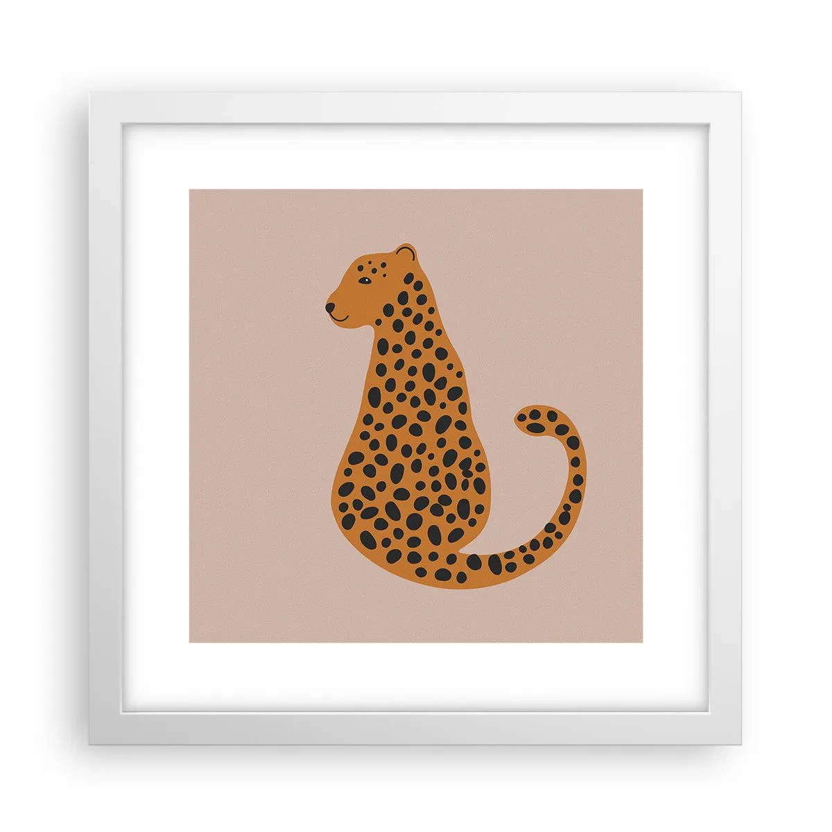Poster in einem weißen Rahmen - Leopardenmuster ist ein modisches Muster - 30x30 cm