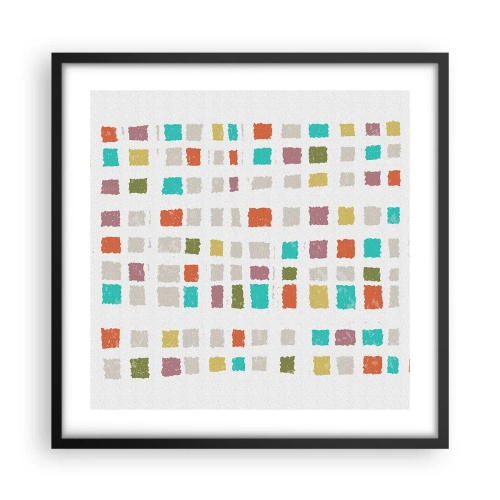 Poster in einem schwarzem Rahmen - Unbekanntes Spiel - 50x50 cm