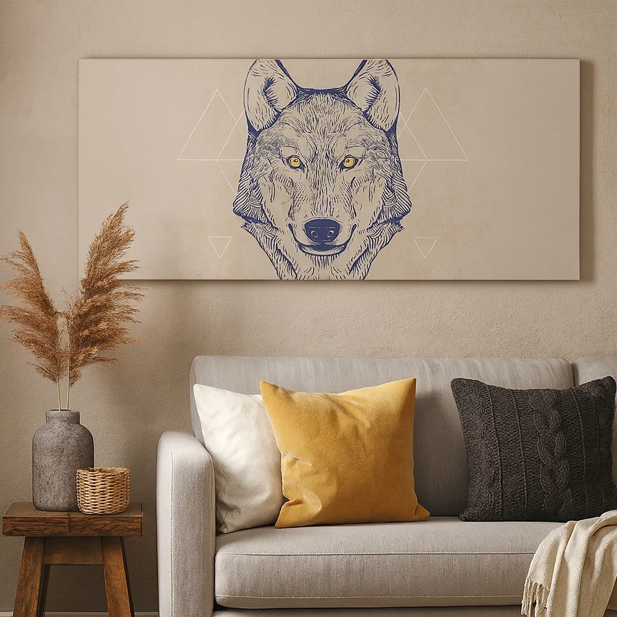 Bild auf Leinwand - Leinwandbild - Ein Alpha mit durchdringendem Blick - 30x30 cm