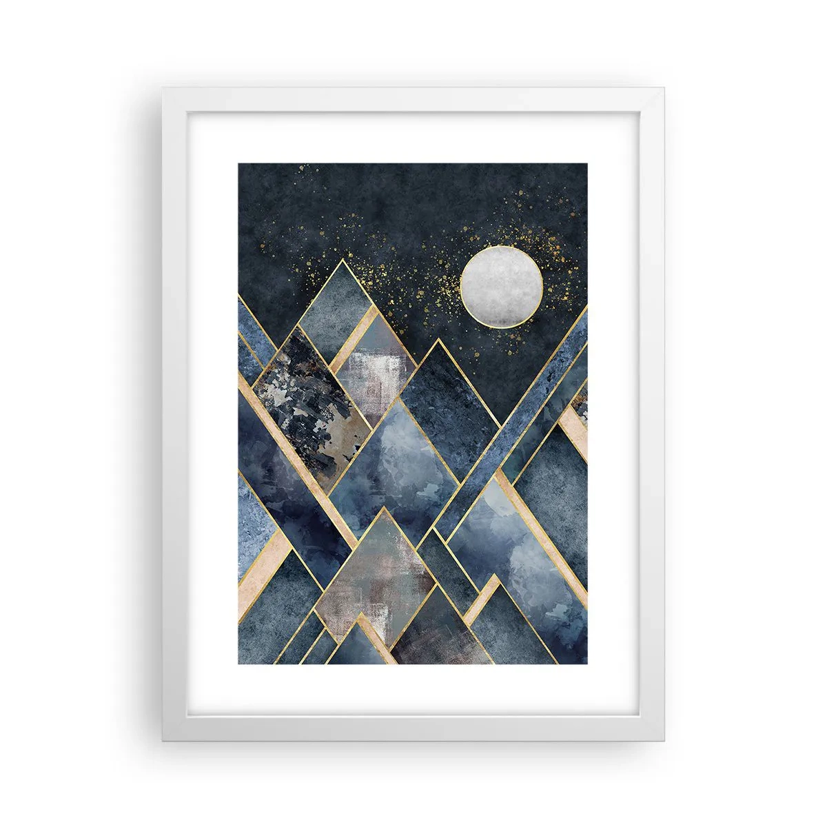 Poster in einem weißen Rahmen - Geometrische Landschaft - 30x40 cm