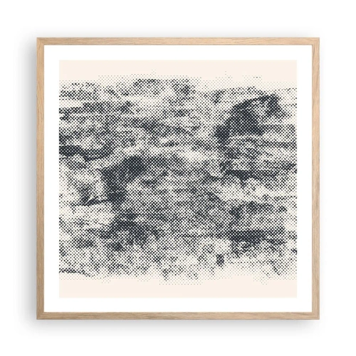 Poster in einem Rahmen aus heller Eiche - Nebelige Komposition - 60x60 cm