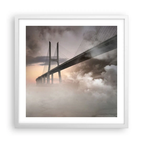 Poster in einem weißen Rahmen - Auf dem Fluss, den es nicht gibt - 50x50 cm