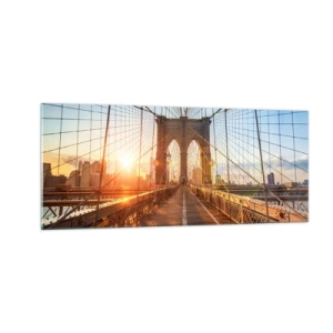 Glasbild - Bild auf glas - Auf der goldenen Brücke - 100x40 cm