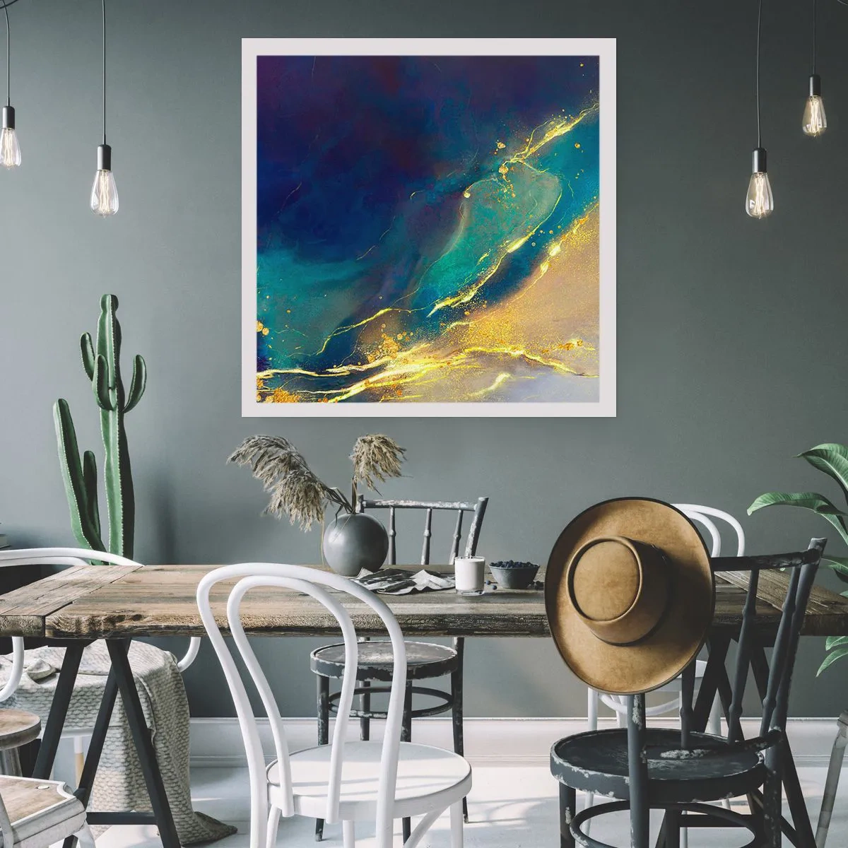 Poster - Der goldene Teich - 60x60 cm