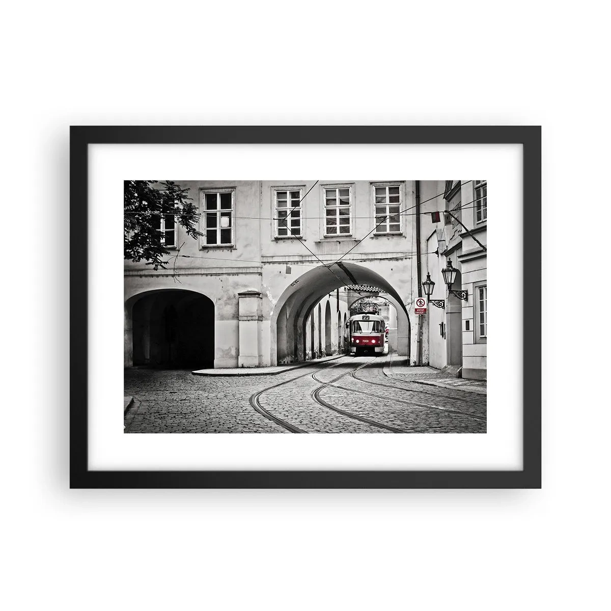 Poster in einem schwarzem Rahmen - Durch das Stadtlabyrinth - 40x30 cm