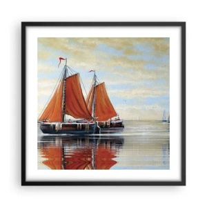 Poster in einem schwarzem Rahmen - Hey, Segel, Matrose ... - 50x50 cm