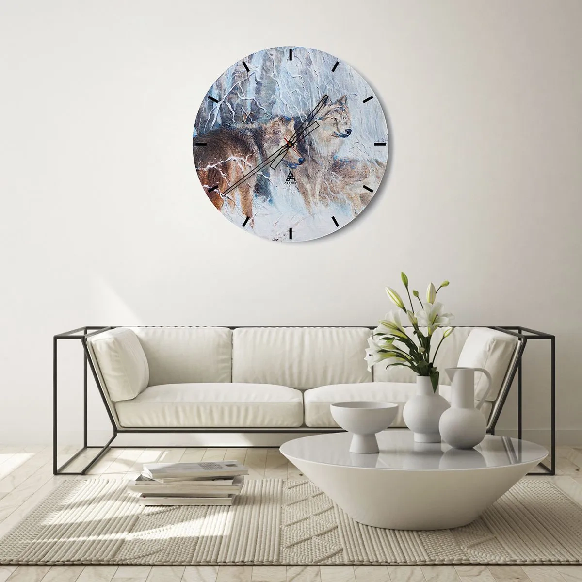Wanduhr - Glasuhr - Beachtung! Hier kommt ... - 40x40 cm