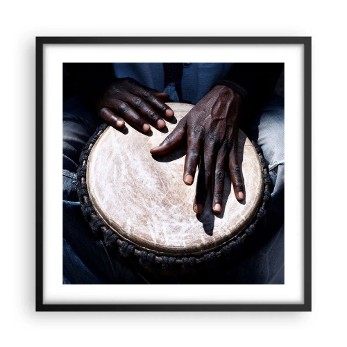 Poster in einem schwarzem Rahmen - Lebe in deinem eigenen Rhythmus - 50x50 cm