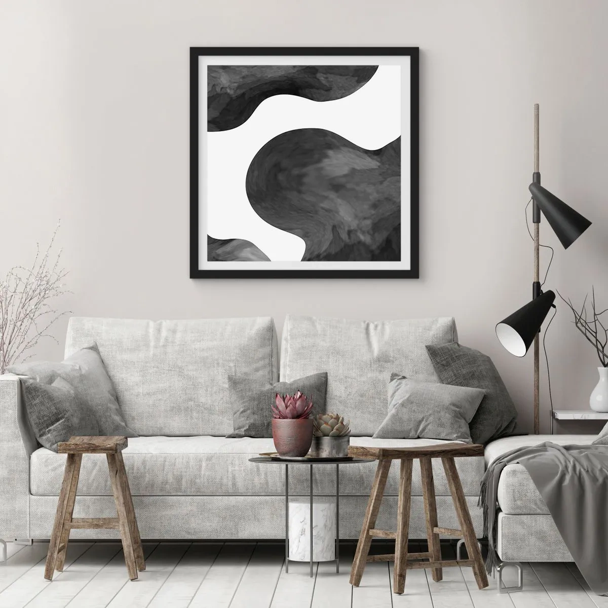 Poster in einem schwarzem Rahmen - Milchstraße - 30x30 cm
