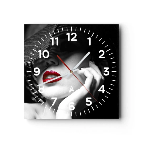 Wanduhr - Glasuhr - Eine Studie in Scharlachrot - 40x40 cm