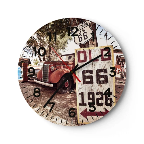 Wanduhr - Glasuhr - Die Legende der amerikanischen Provinz - 30x30 cm