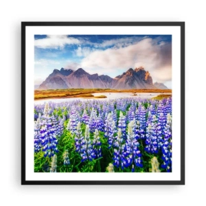 Poster in einem schwarzem Rahmen - Kraft und Strenge neben Sanftmut - 60x60 cm