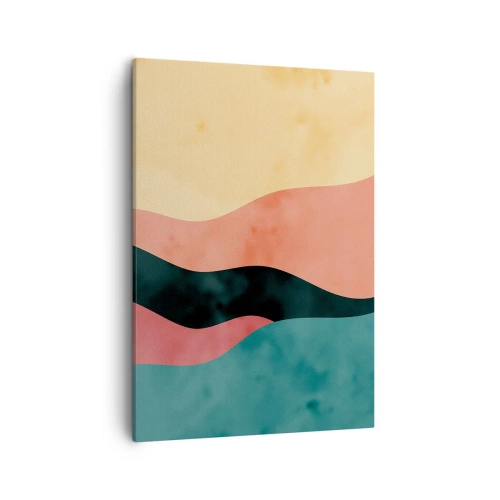 Bild auf Leinwand - Leinwandbild - Abstrakte Wellen in Pastellfarben - 50x70cm - Konforme Nichtkonformität - Moderne Wanddekoration für Wohnzimmer und Schlafzimmer ARTTOR