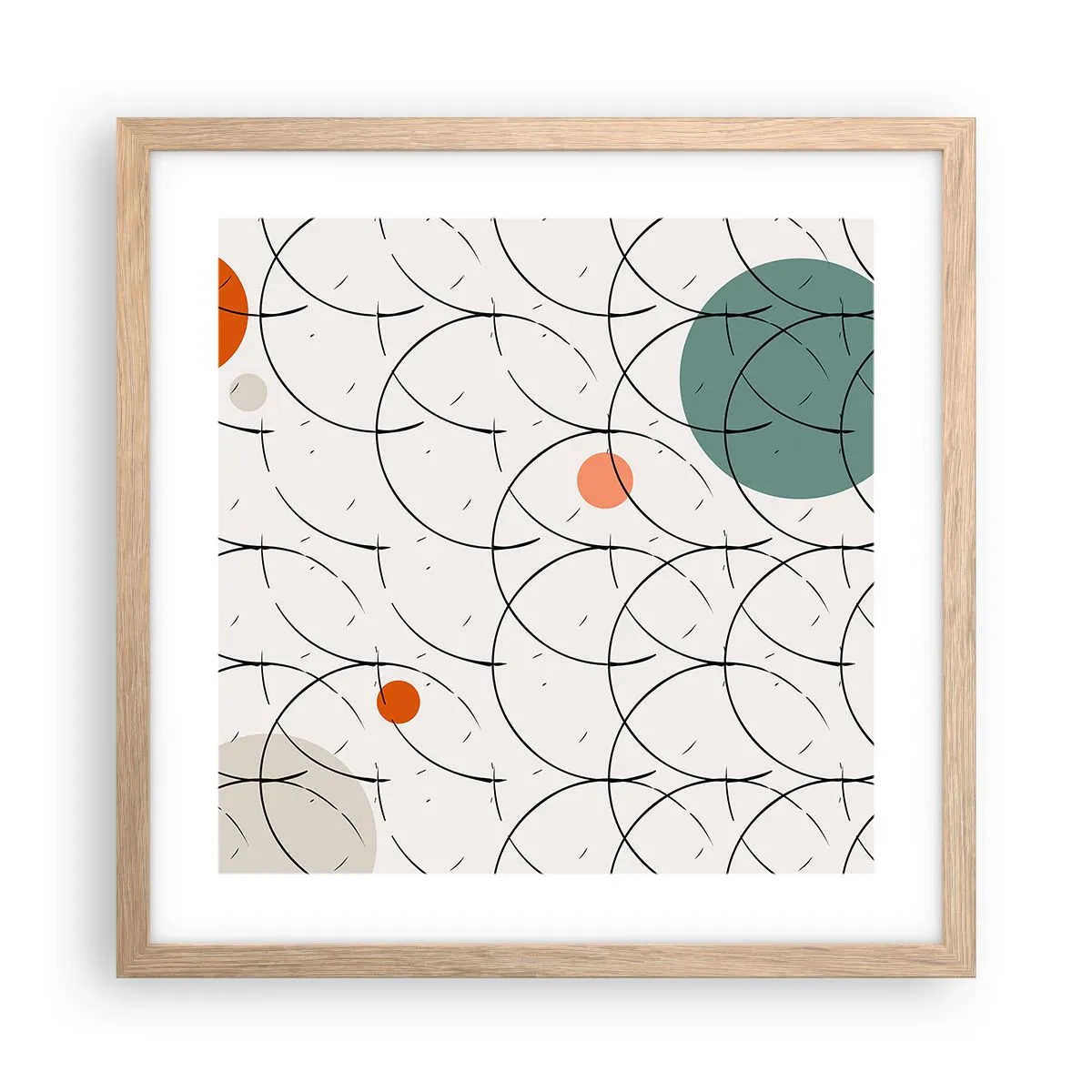 Poster in einem Rahmen aus heller Eiche - Im Pop-Art-Geist - 40x40 cm