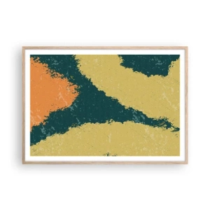 Poster in einem Rahmen aus heller Eiche - Abstraktion – langsame Bewegung - 100x70 cm