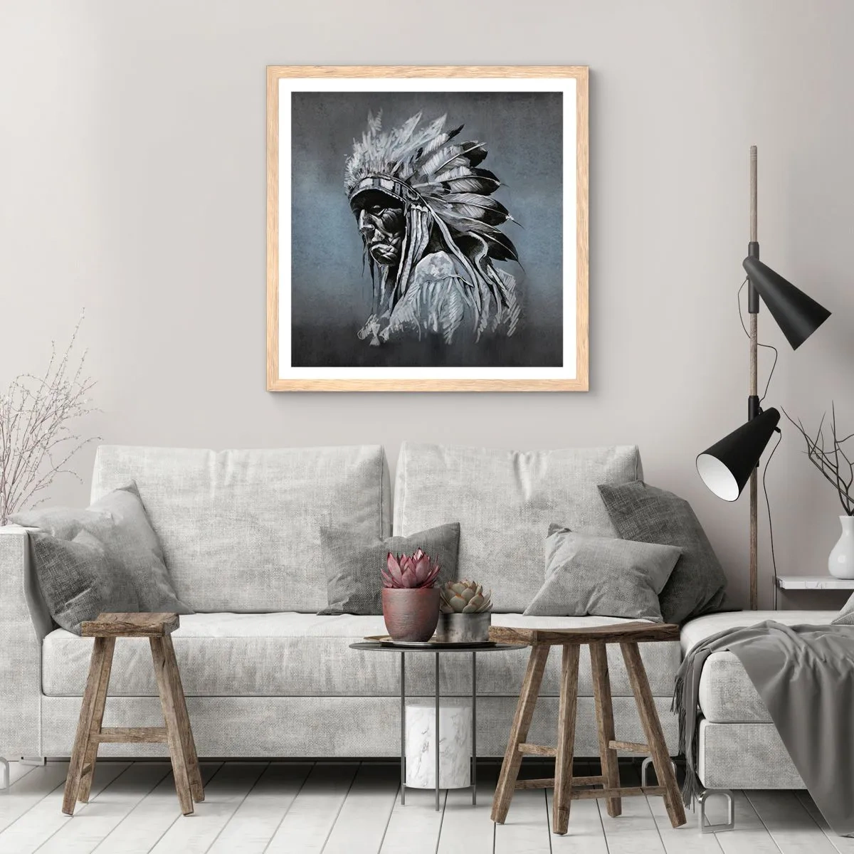 Poster in einem Rahmen aus heller Eiche - Zurück zu den Wurzeln - 60x60 cm