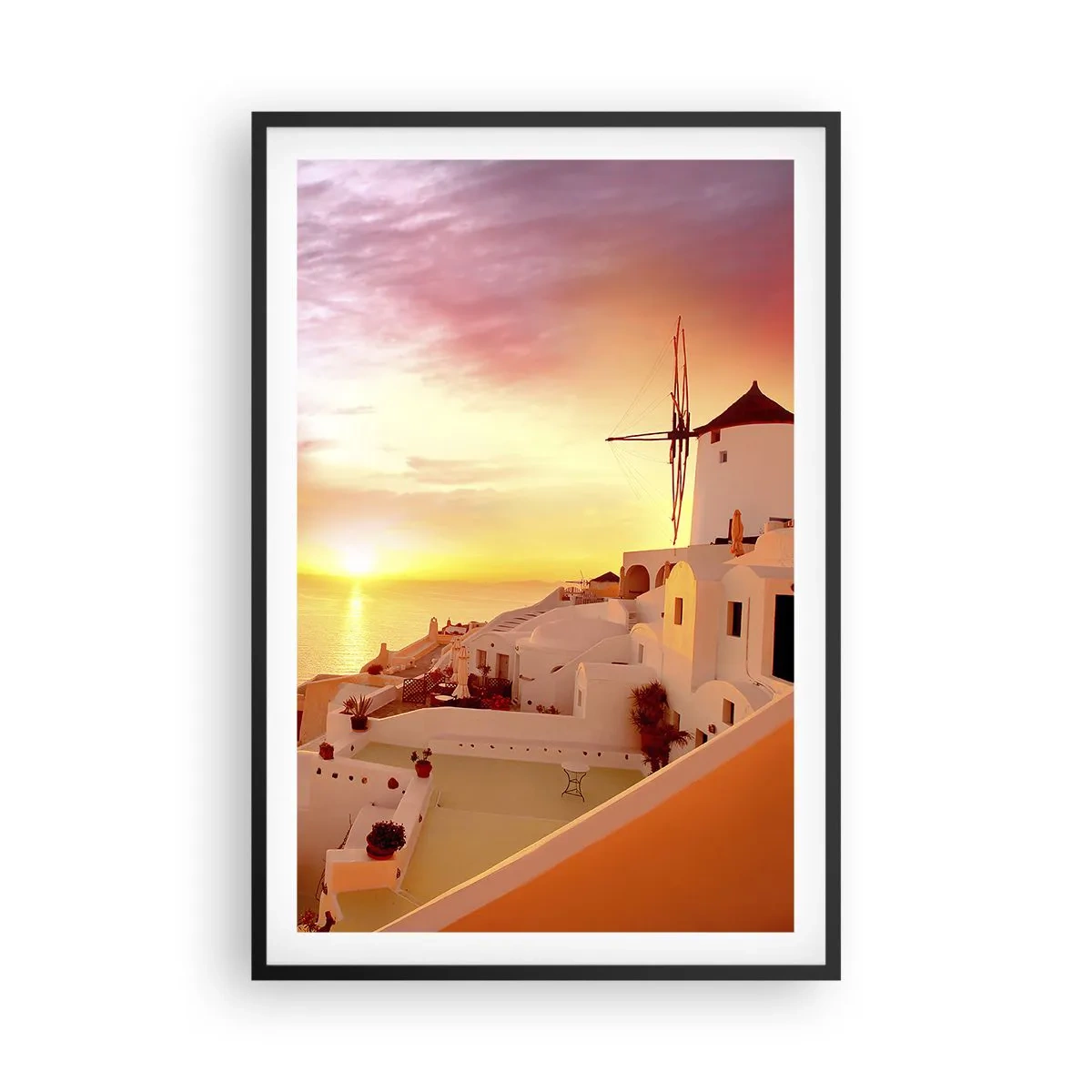 Poster in einem schwarzem Rahmen - In Weiß und Gold schmelzen - 61x91 cm