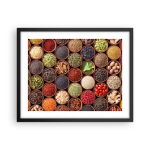 Poster in einem schwarzem Rahmen - Alle Aromen der Welt - 50x40 cm