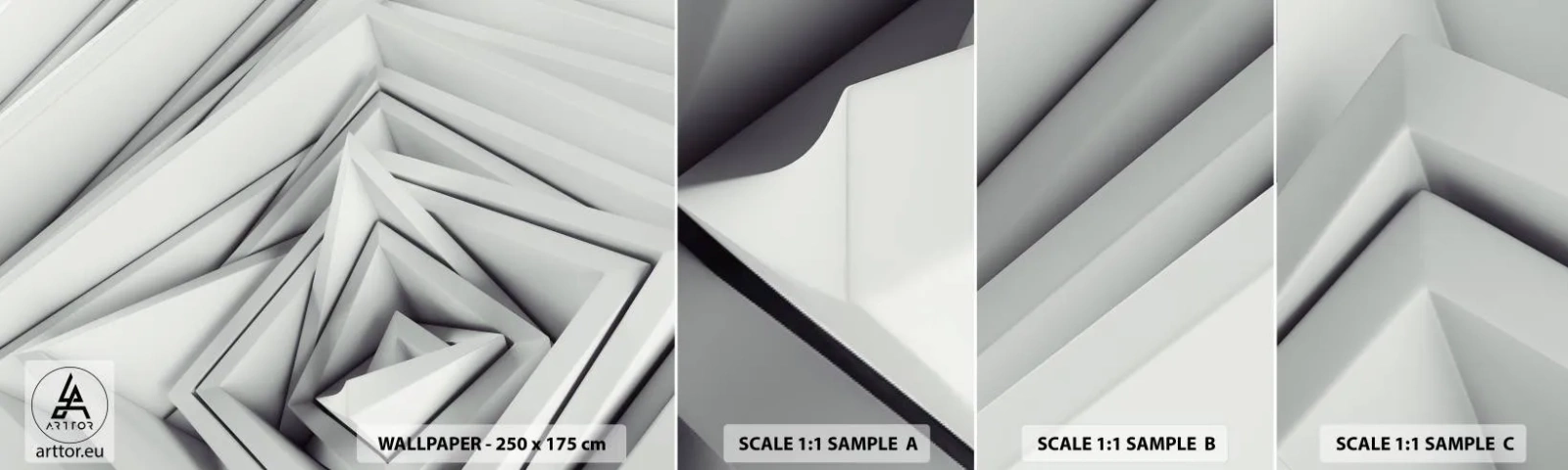 Fototapetenmuster Standard Eco - Spitzwinklige Knospen - Technologie, 3D, Modern - 100x30 cm
