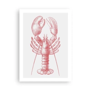 Poster - Vintage Hummer Zeichnung auf einem hellen Hintergrund - 50x70cm - Hummer, der Homers würdig ist - Moderne Wanddekoration für Wohnzimmer und Schlafzimmer ARTTOR