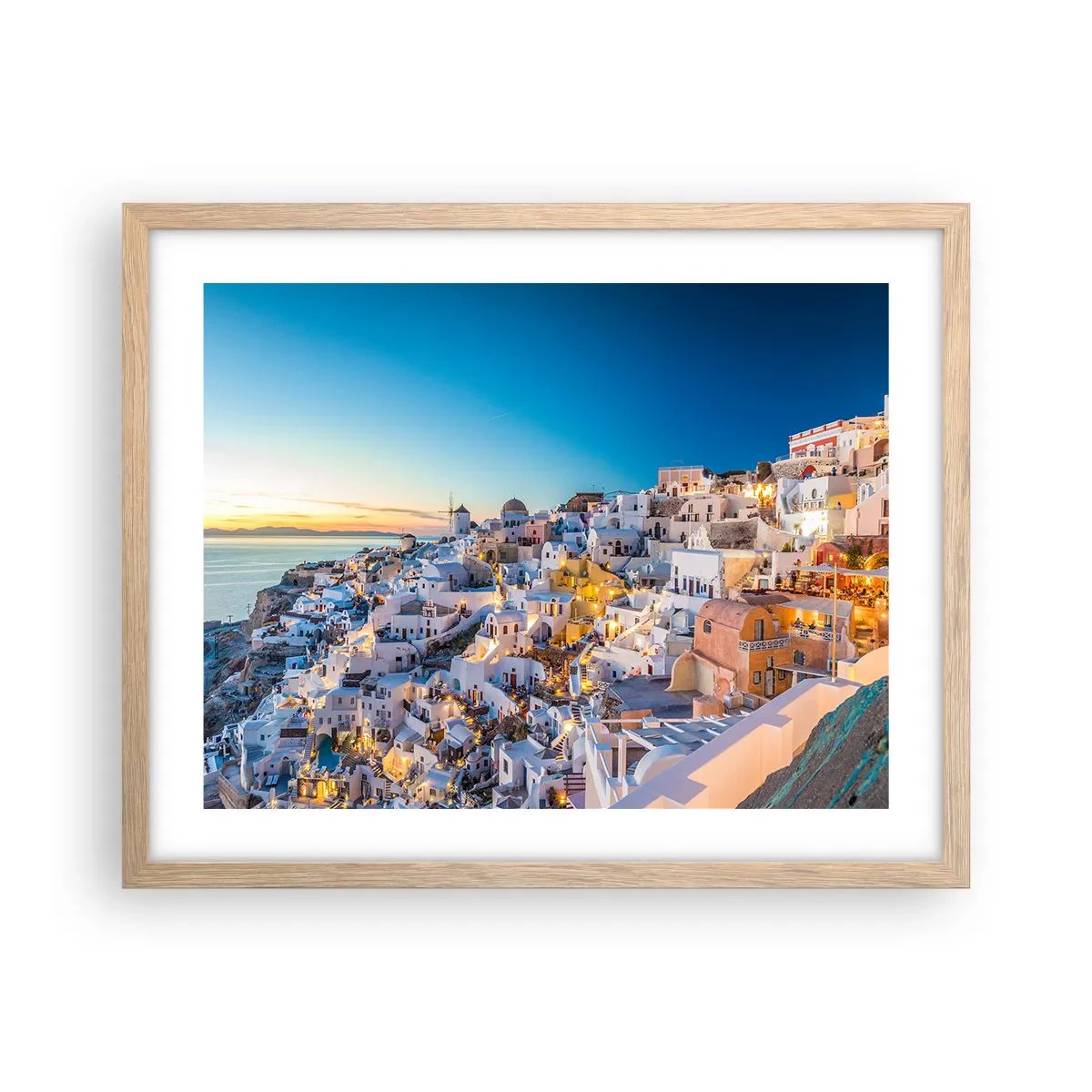 Poster in einem Rahmen aus heller Eiche - Die Essenz des Griechischen - 50x40 cm