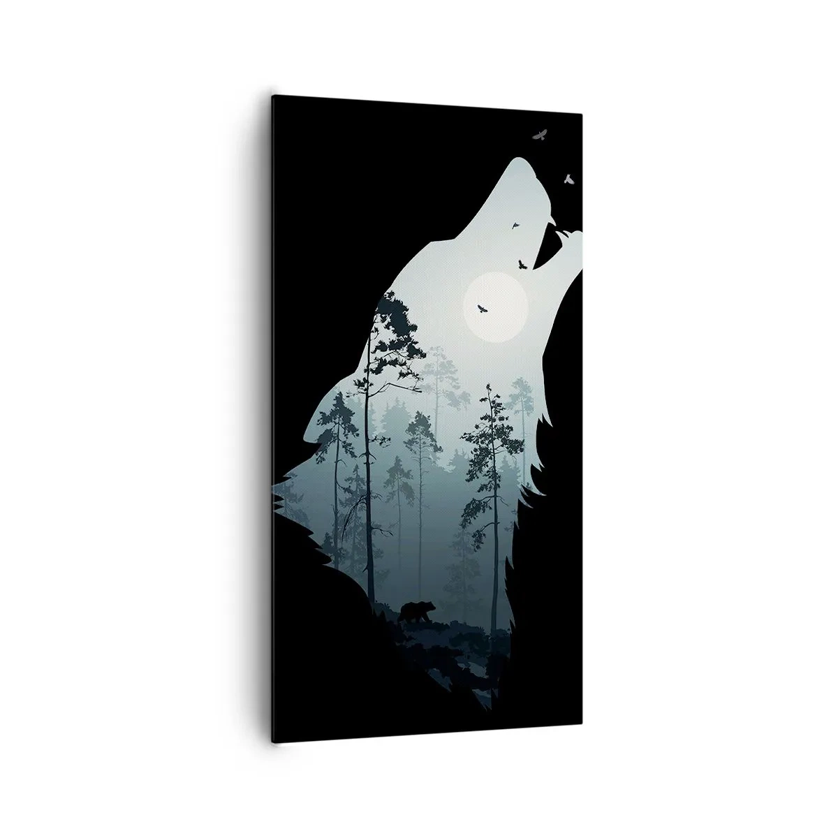 Bild auf Leinwand - Leinwandbild - Die Stimme der Waldnacht - 65x120 cm